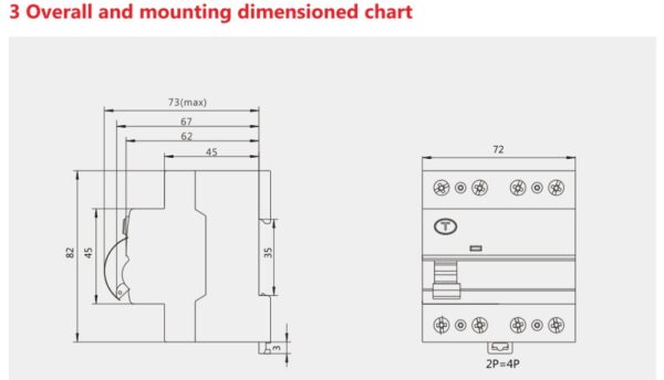 Residual Current Device  กันดูด RCD TYPE B ขนาด 63A (3P+N 30mA)-GEYA - Image 3
